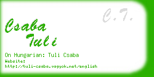 csaba tuli business card